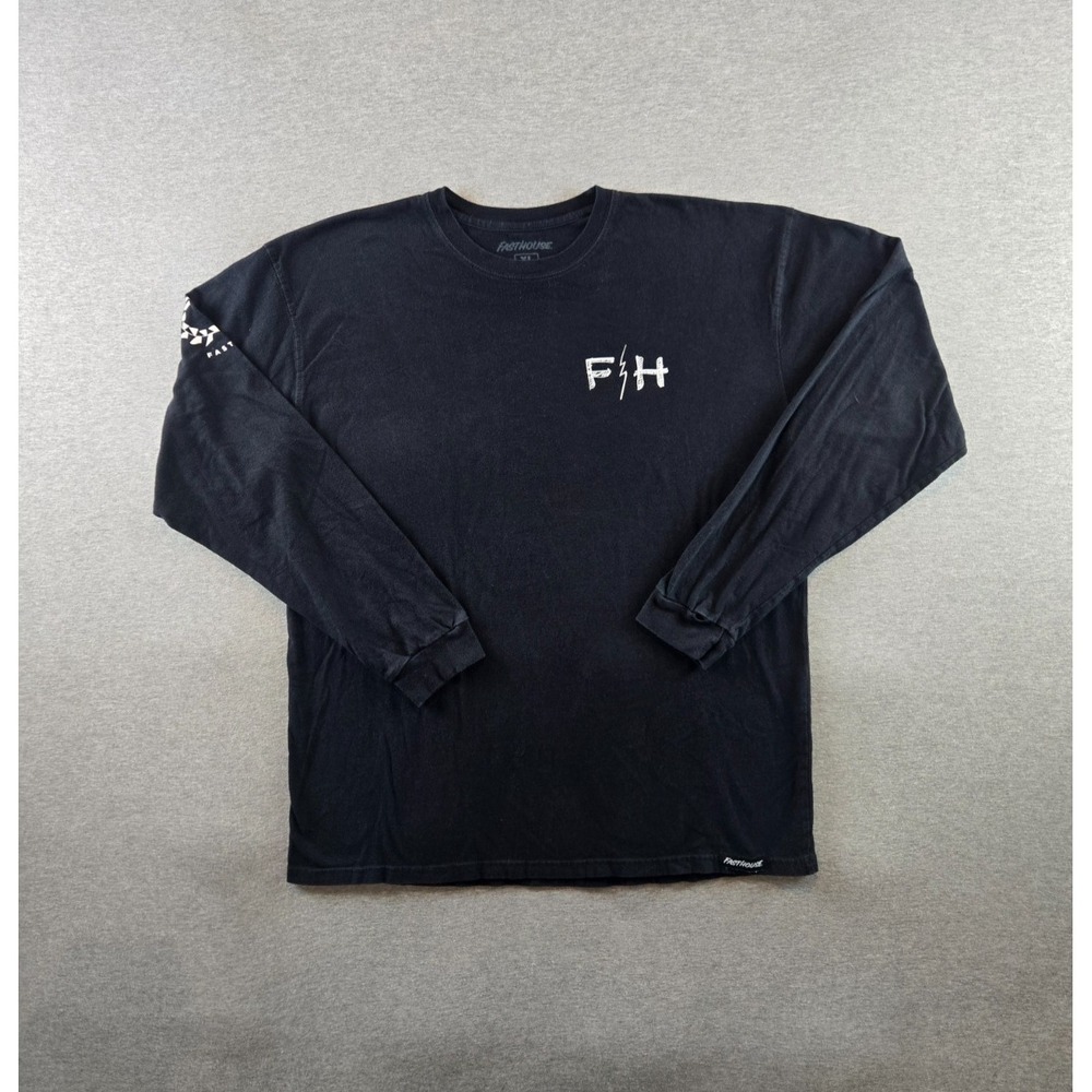 Fasthouse Shirt Mens XL Black Victory Wreath Long Sleeve Crewneck Tee Racing - Picture 2 of 8